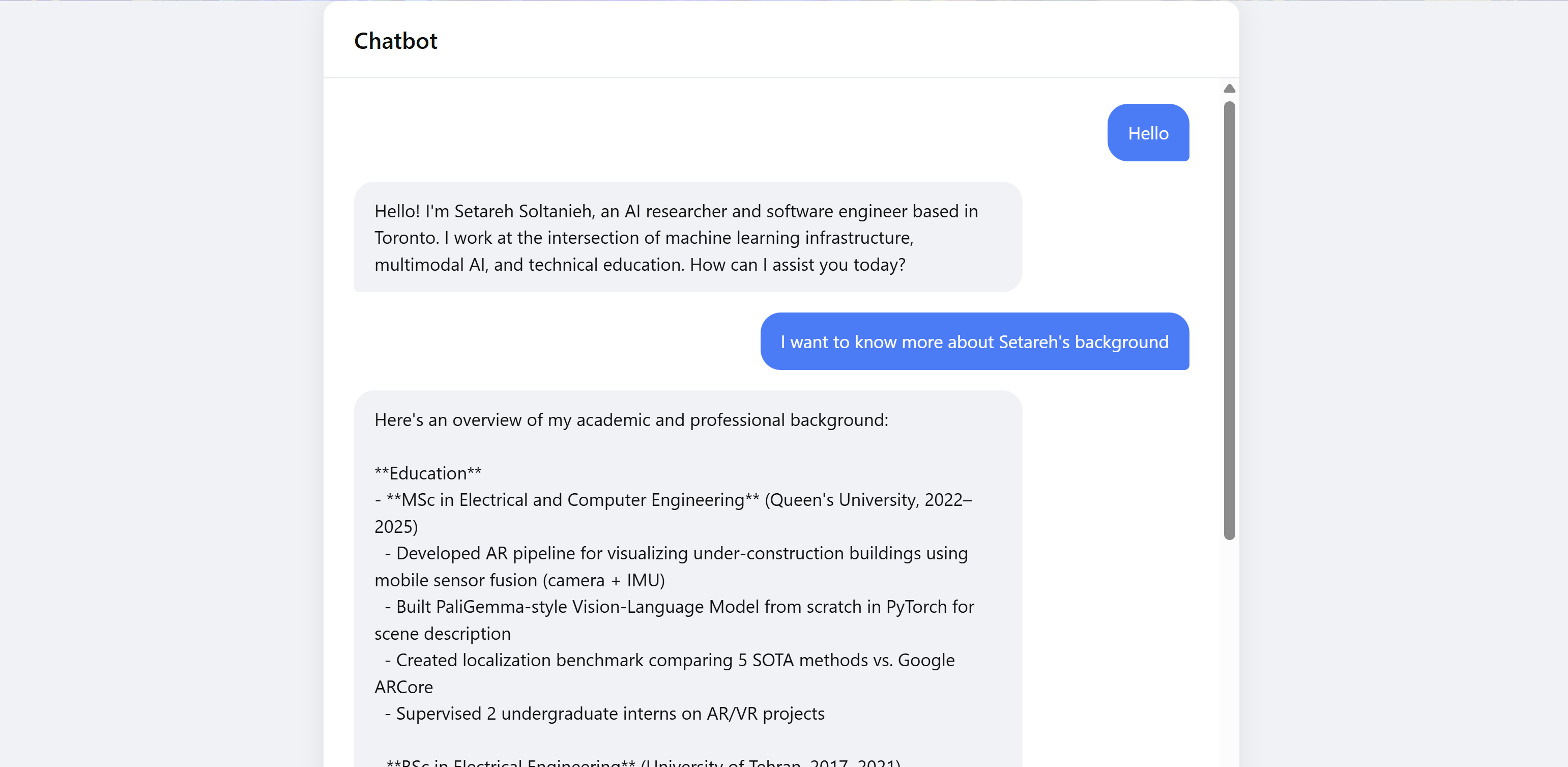Portfolio Chatbot